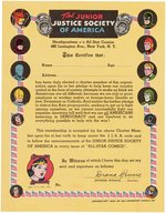 "THE JUNIOR JUSTICE SOCIETY OF AMERICA" 1942 COMPLETE CLUB KIT WITH BADGE.