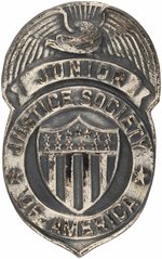 "THE JUNIOR JUSTICE SOCIETY OF AMERICA" 1942 COMPLETE CLUB KIT WITH BADGE.