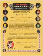 "THE JUNIOR JUSTICE SOCIETY OF AMERICA" 1942-1944 CLUB KIT WITH PATCH.