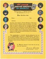 "THE JUNIOR JUSTICE SOCIETY OF AMERICA" 1945 COMPLETE CLUB KIT WITH PATCH.