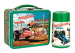 "DRAG STRIP" METAL LUNCHBOX WITH THERMOS.