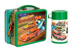 "DRAG STRIP" METAL LUNCHBOX WITH THERMOS.