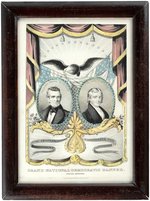 POLK & DALLAS 1844 DEMOCRATIC PARTY GRAND NATIONAL BANNER BY CURRIER.