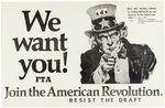 SDS "JOIN THE AMERICAN REVOLUTION" UNCLE SAM ANTI-VIETNAM WAR POSTER.