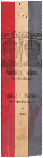 WILSON AND MARSHALL UNCOMMON 1916 JUGATE RIBBON.