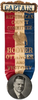 "HOOVER OTTINGER AND VICTORY" NEW YORK RIBBON BADGE.