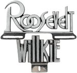 ROOSEVELT & WILLKIE DIE CUT 1940 CAMPAIGN LICENSE PLATE ATTACHMENTS.