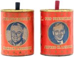 RARE ROOSEVELT/GARNER AND LANDON/KNOX PAIR OF JUGATE TABLE LIGHTERS.