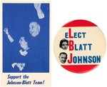 "ELECT BLATT JOHNSON" COATTAIL JUGATE AND CAMPAIGN POST CARD.