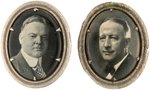 HOOVER AND SMITH PAIR OF OVAL CELLO PORTRAIT PIN-BACKS.