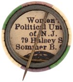 WOMEN'S POLITICAL UNION OF NEW JERSEY "VOTES FOR WOMEN" SUFFRAGE BUTTON.