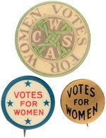 TRIO OF WOMEN'S SUFFRAGE BUTTONS.