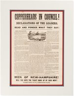 PRO-LINCOLN ANTI-SLAVERY "COPPERHEADS IN COUNCIL" NEW HAMPSHIRE CIVIL WAR BROADSIDE.