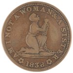 "AM I NOT A WOMAN & A SISTER" ANTI-SLAVERY TOKEN.