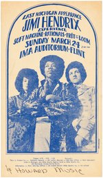 JIMI HENDRIX EXPERIENCE 1968 MICHIGAN CONCERT HANDBILL.