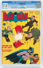 "BATMAN" #18 AUGUST-SEPTEMBER 1943 CGC 7.5 VF-.