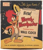 "WOODY WOODPECKER PENDULUM ACTION WALL CLOCK" BOXED.