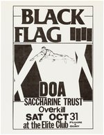 BLACK FLAG 1981 SAN FRANCISCO, CALIFORNIA PUNK CONCERT FLYER WITH RAYMOND PETTIBON ART.