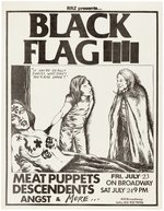 BLACK FLAG 1982 SAN FRANCISCO, CALIFORNIA PUNK CONCERT FLYER WITH RAYMOND PETTIBON ART.