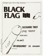 BLACK FLAG 1983 SAN FRANCISCO, CALIFORNIA PUNK CONCERT FLYER WITH RAYMOND PETTIBON ART.