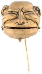 BRYAN CARICATURE 1896 MECHANICAL STICKPIN WITH "16 TO 1" IN MOUTH THAT OPENS.