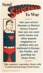 WORLD WAR II "SEND SUPERMAN TO WAR" POSTER.