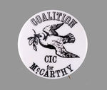 "COALITION CIC FOR MC CARTHY" BUTTON.