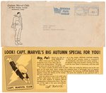 CAPTAIN MARVEL "CAPT. MARVEL CLUB" RARE VARIETY PREMIUM PATCH & PAPERS.