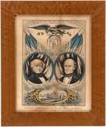 VAN BUREN AND ADAMS 1848 JUGATE FREE SOIL GRAND NATIONAL BANNER BY CURRIER.