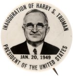 TRUMAN INAUGURAL REAL PHOTO PORTRAIT BUTTON HAKE #2019.