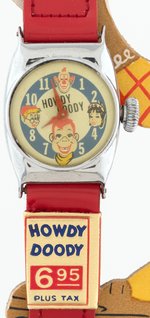 "HOWDY DOODY WRIST WATCH" WITH DIE-CUT DISPLAY SIGNED BY BUFFALO BOB SMITH.