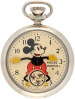 "INGERSOLL MICKEY MOUSE POCKET WATCH" BOXED FIRST VERSION WITH FOB.