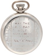 THREE LITTLE PIGS INGERSOLL POCKET WATCH WITH ANIMATED BIG BAD WOLF.