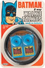 "BATMAN 2 WAY WALKIE TALKIES" ON CARD.