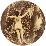 EARLY 1900s REAL PHOTO MIRROR OF NUDE WOMAN IN THE WOODS.