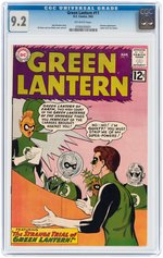 "GREEN LANTERN" #11 MARCH 1962 CGC 9.2 NM-.