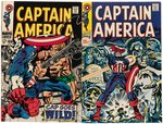 CAPTAIN AMERICA LOT OF EIGHT SILVER AGE COMIC BOOK ISSUES.