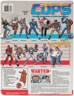 C.O.P.S. 'N CROOKS LOT OF EIGHT CARDED ACTION FIGURES AND BOXED ASSAULT VEHICLE.