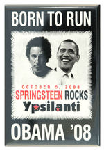 SPRINGSTEEN & OBAMA JUGATE "BORN TO RUN" DATED CONCERT BUTTON.