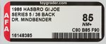 "G.I. JOE - A REAL AMERICAN HERO" DR. MINDBENDER SERIES 5/36 BACK AFA 85 NM+.