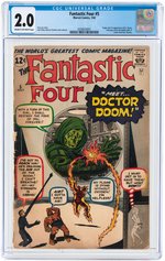 FANTASTIC FOUR #5 JULY 1962 CGC 2.0 GOOD (FIRST APPEARANCE DR. DOOM).