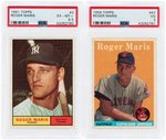 1958 & 1961 TOPPS ROGER MARIS LOT OF TWO PSA GRADED.