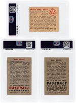 1950'S BOWMAN DUKE SNIDER HOF LOT OF THREE PSA GRADED.