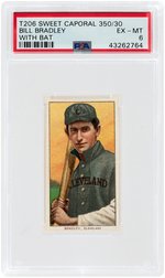 1909-11 T206 SWEET CAPORAL 350/30 BILL BRADLEY W/BAT PSA EX-MT 6.