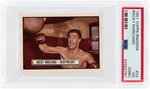 1938 & 1951 WA & AC CHURCHMAN & TOPPS RINGSIDE LOT OF FIVE INTERNATIONAL BOXING HOF'ERS PSA GRADED.