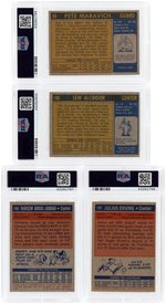 1969-72 TOPPS BASKETBALL HOF'ERS LOT OF SEVEN PSA GRADED.