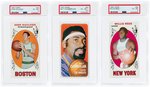 1969-72 TOPPS BASKETBALL HOF'ERS LOT OF SEVEN PSA GRADED.