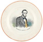 LINCOLN "ABC" CHILD'S PLATE FEATURING BEARDED PORTRAIT.