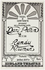 RANDY NEWMAN & KENNY LOGGINS 1970s KANSAS CITY, MISSOURI/KANSAS CONCERT POSTER PAIR.