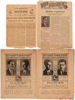 SOCIALIST LABOR PARTY COLLECTION OF NINE PIECES OF 1896-1940 CAMPAIGN EPHEMERA.